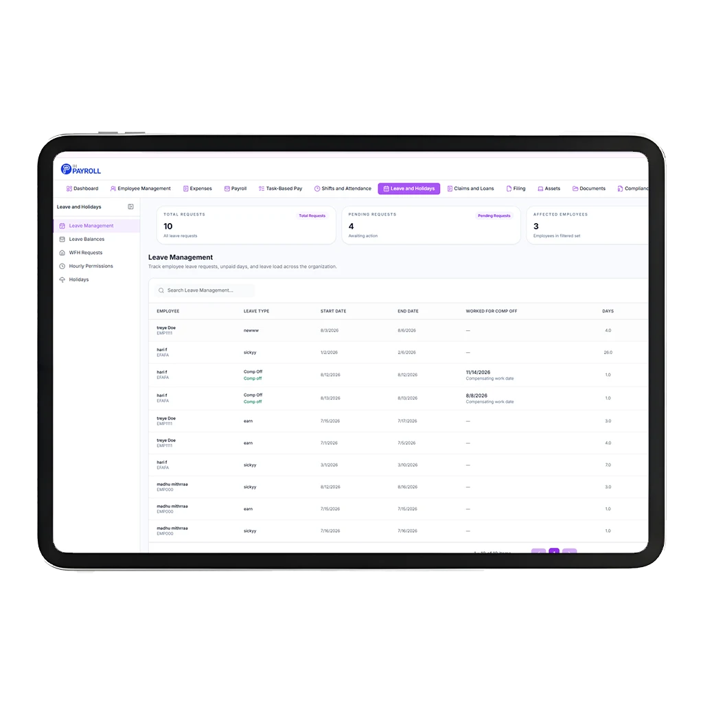 Leave Balance Tracking