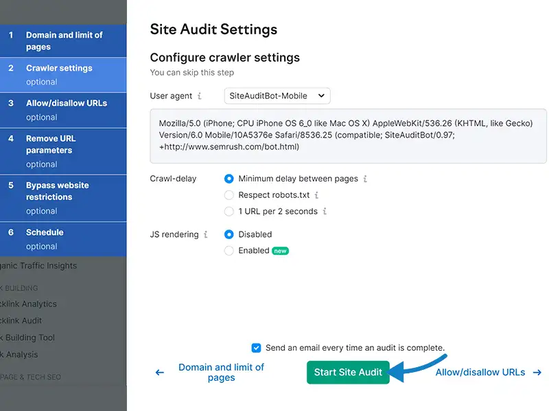 Site Audit Bot Mobile