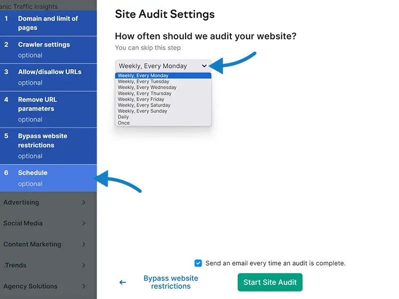 Site Audit Setting